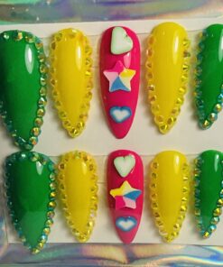 Multi Colored Cat Nails (L)