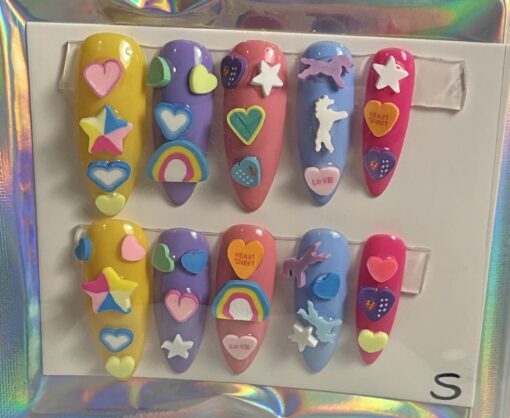 Multi colored Cat Nails (S)