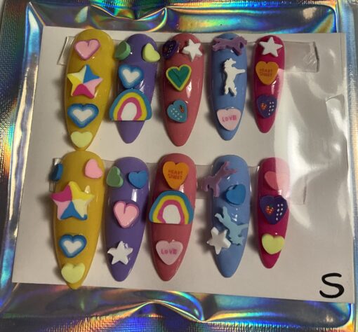 Multi colored Cat Nails (S) - Image 2