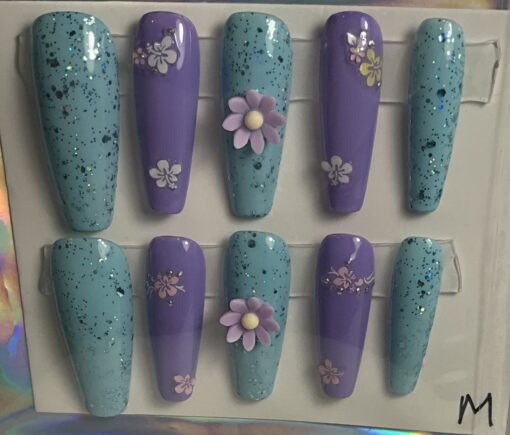 Blue & Purple Coffin Nails (M) - Image 3