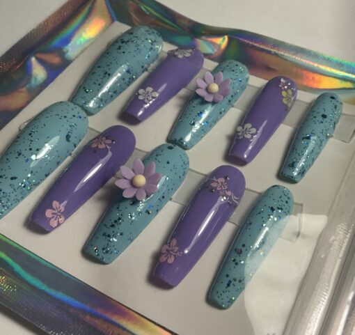 Blue & Purple Coffin Nails (M) - Image 2