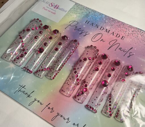Xxl Clear & Pink Square Nails (S) - Image 2