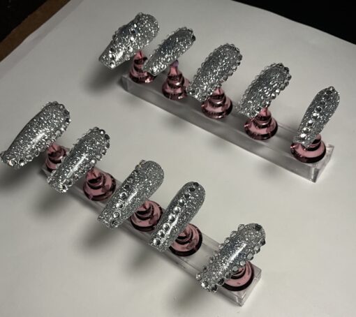 Silver Glitter Coffin Nails. ( L ) - Image 4